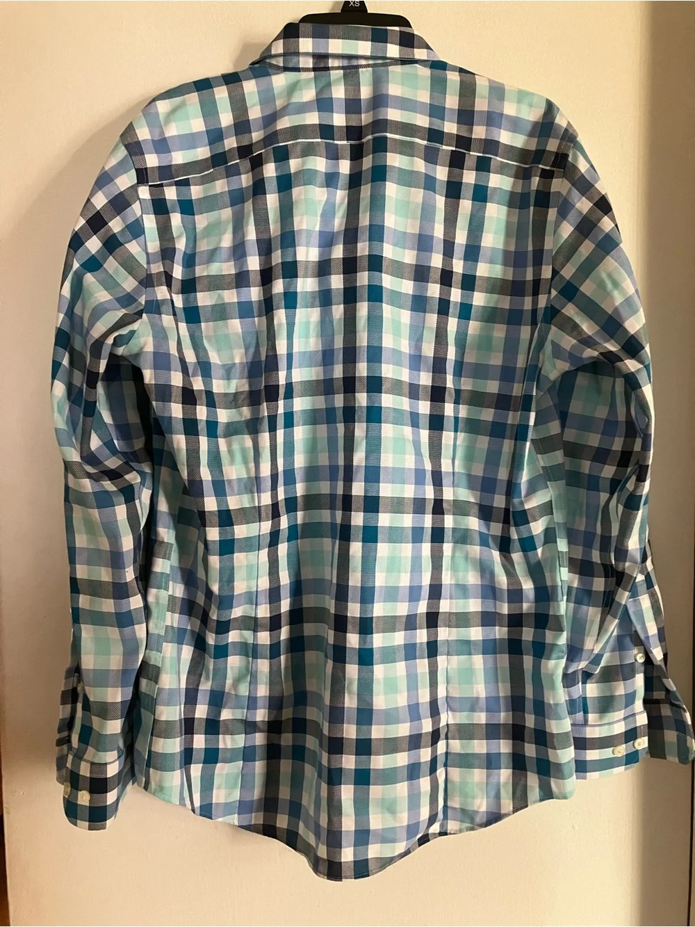 Banana Republic Men's Blue Plaid Button-Down Shirt - Casual Long Sleeve